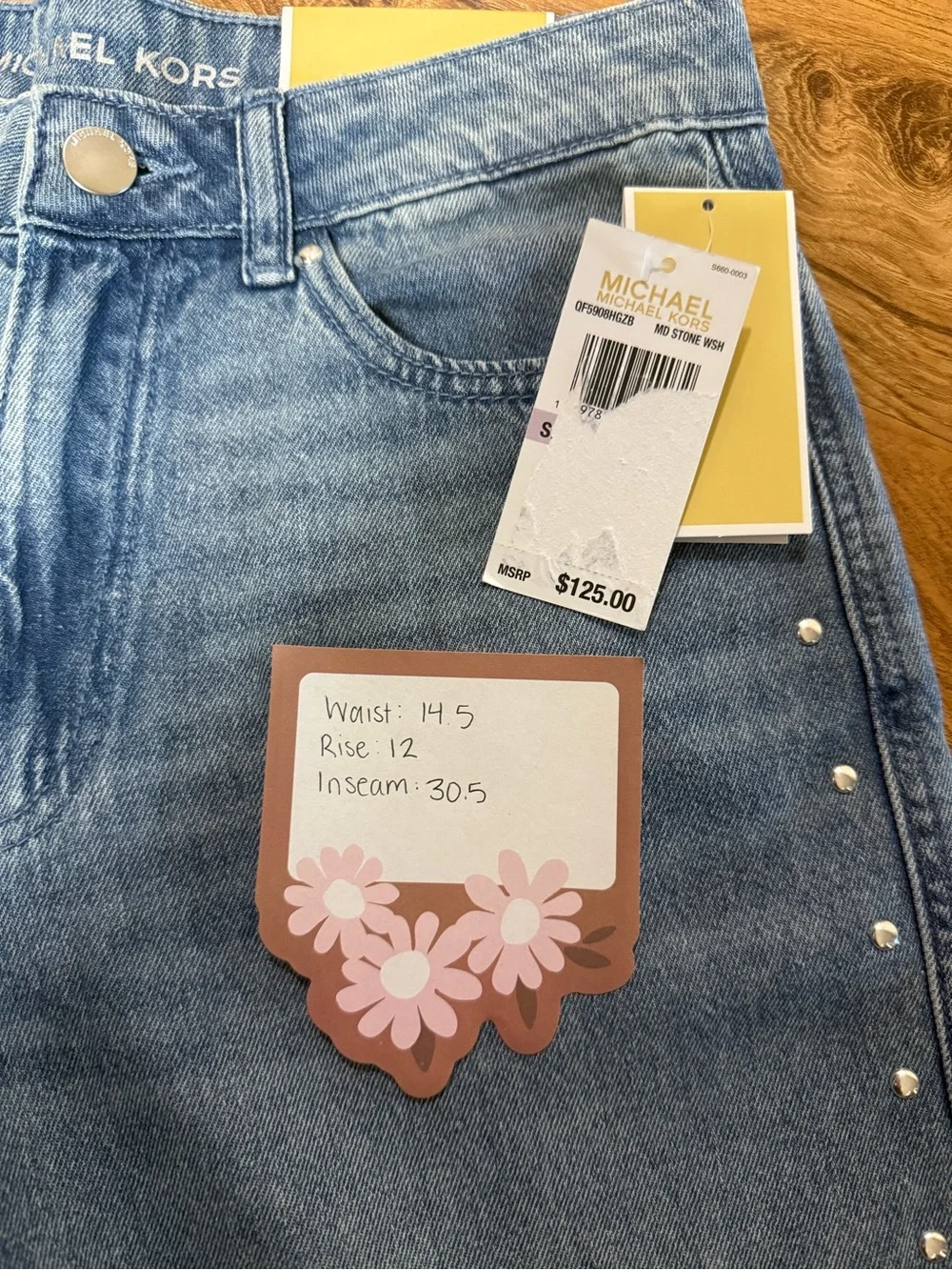 Michael Kors Wide Leg High Rise Jeans - Picture 11 of 11